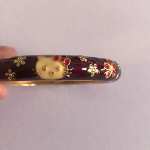 Hello kitty jiu long zing purple enamel clap bracelet